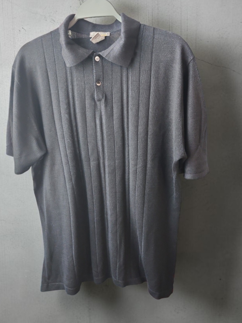 Men's Short-Sleeve Polo with Vertical Rib Detail